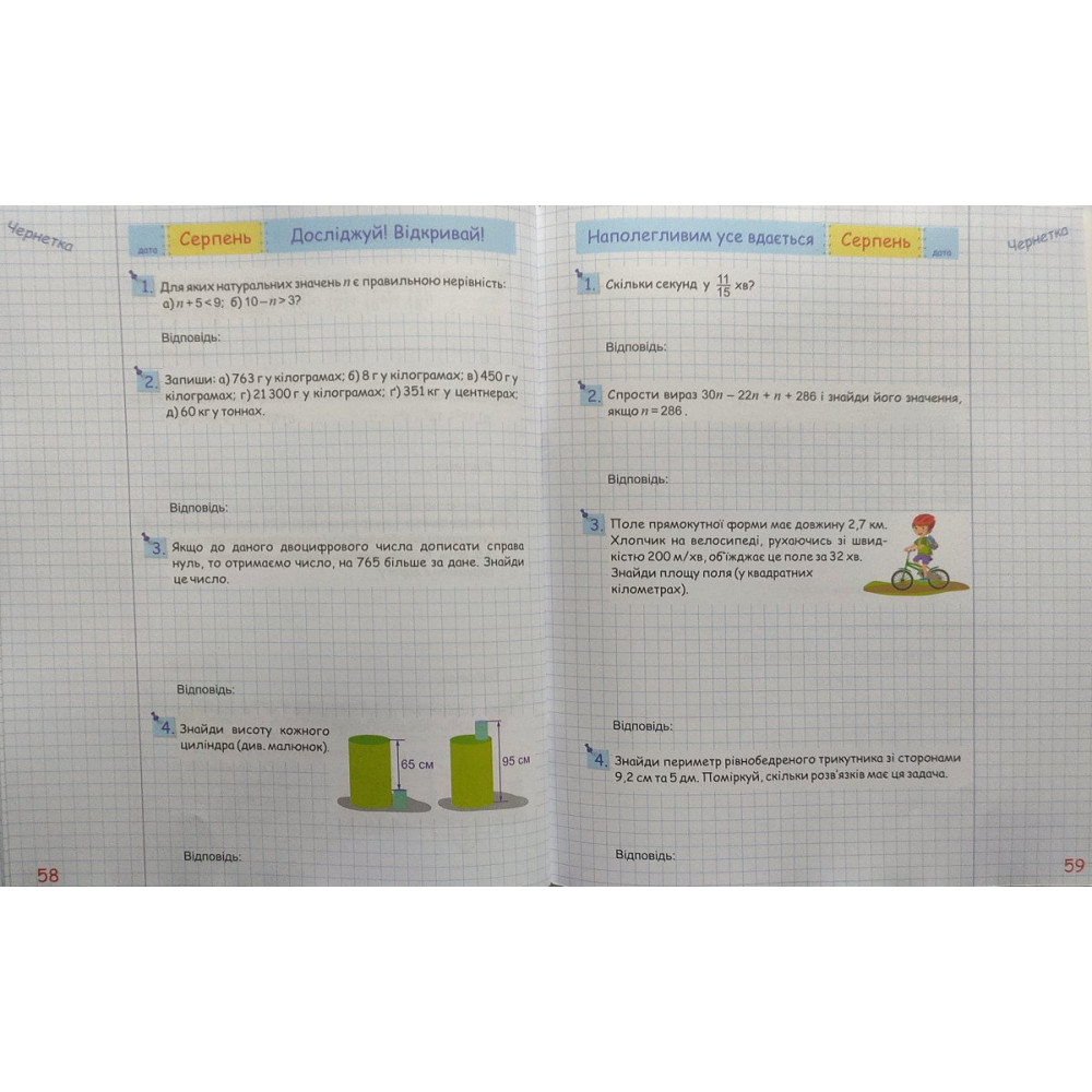 Літні канікули з математикою з 5 у 6 клас посібник Бойцун О., Чиж Л.