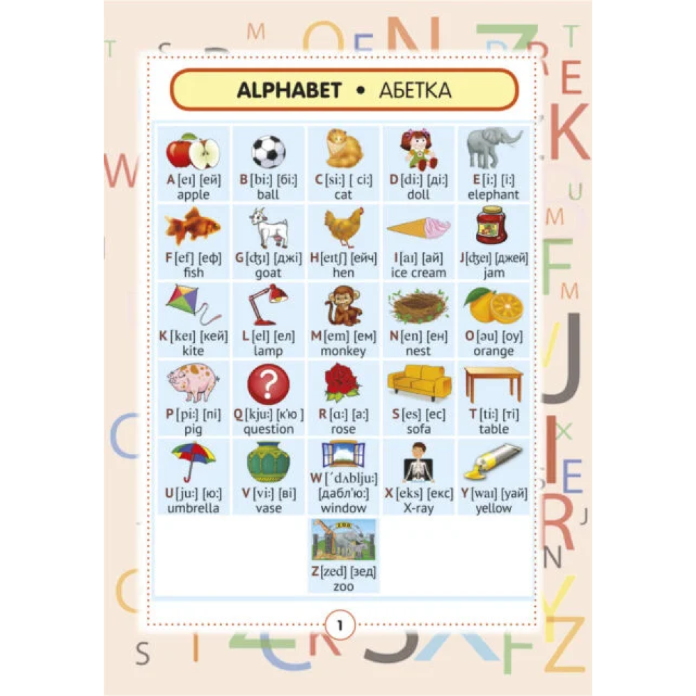 Англо-український візуальний словник в малюнках для початкової школи