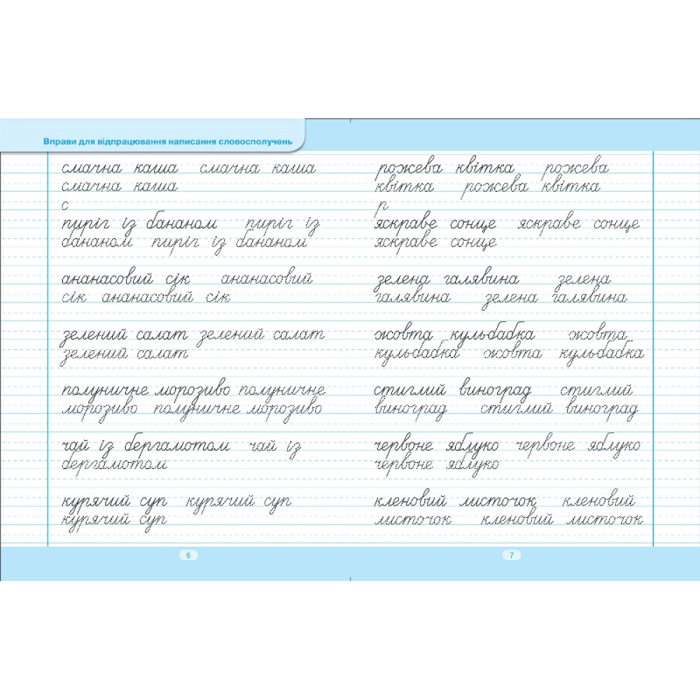 Тренажер для списування речень і текстів. Широка лінійка